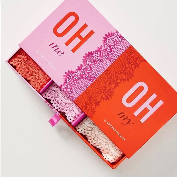 Anthropologie Dainty Laced Thong Set Plus  1X NEW - Picture 4 of 4